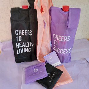 Super Cute 3 🍷Wine To Go Totes with Storage Bags NEW with Tag